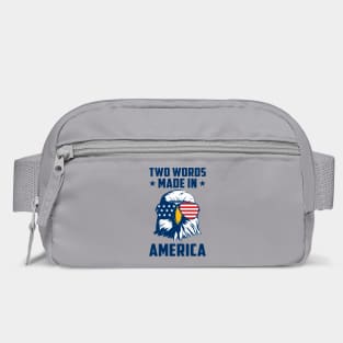 Joe Biden Says Two Words Made In America USA American Flag Funny Biden 2 Words Quote Bag