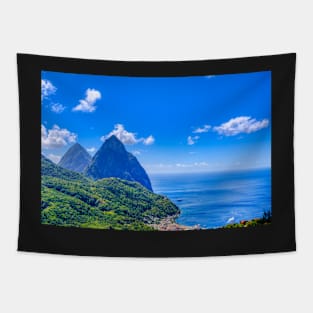 View of the famous Piton mountains in St Lucia, Eastern Caribbean Tapestry