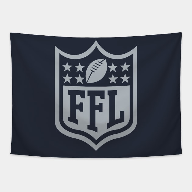 Fantasy Football Logo Dallas Cowboys Colors Silver Tapestry by Fresh Fly Threads