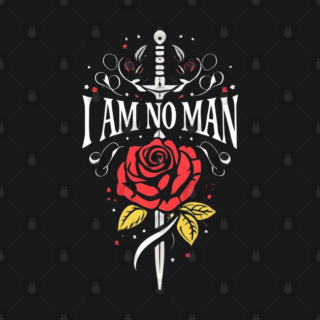 I am no man - Sword and a Single Rose - Black - Fantasy by Fenay-Designs