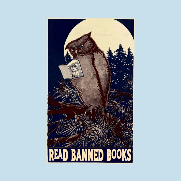 Owl: Read Banned Books by Pandora's Tees