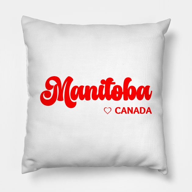 Manitoba: I love Canada Pillow by teezeedy