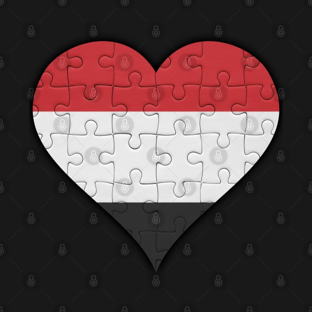 Yemeni Jigsaw Puzzle Heart Design - Gift for Yemeni With Yemen Roots by Country Flags