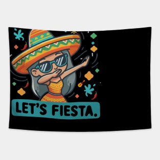 Let's Fiesta dabbing sunglasses  girls Cinco De Mayo Mexican Tapestry