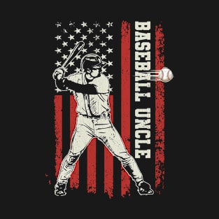 Baseball Design For Uncle Us Flag Baseball Fathers Day T-Shirt