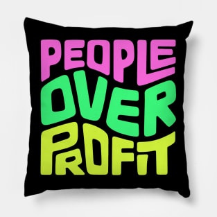 People Over Profit Word Art Pillow