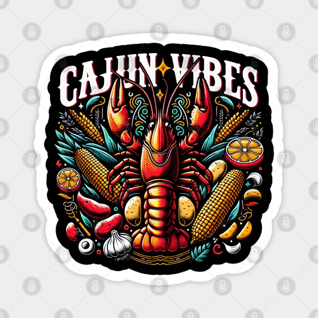 Cajun Vibes Crawfish Boil Crayfish Crawdaddy Magnet by E