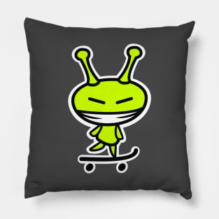 Alien skateboarder Pillow