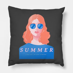 Summer time redhead lady Pillow