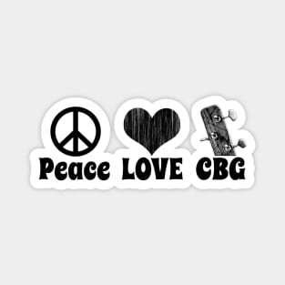 Peace Love and a Cigar Box Guitar (CBG) Magnet