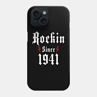 80th Birthday Gifts Men, Vintage, Rockin Since 1941 Phone Case