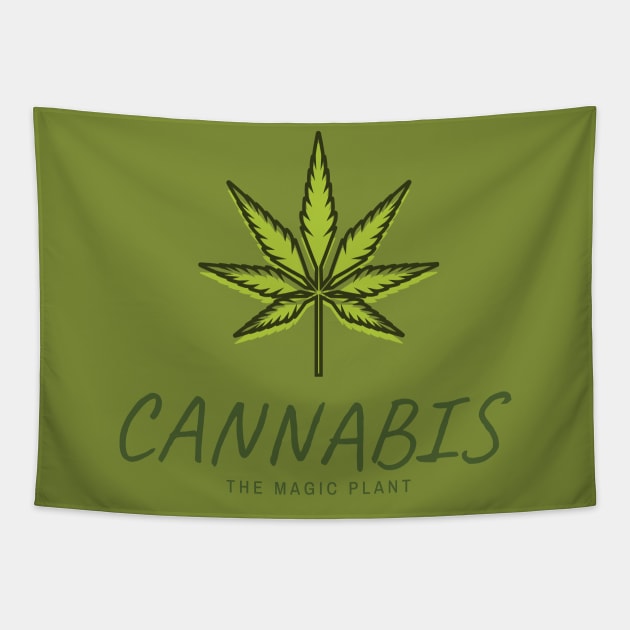 Cannabis The Magic Plant. Weed Design With Cannabis Leaf. Tapestry by ActiveInk