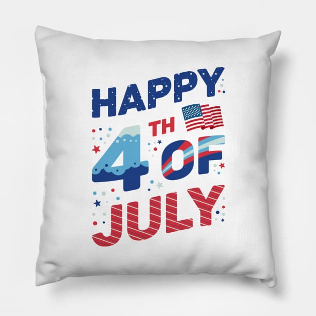 4th of july for all americans Pillow by dayaganggu