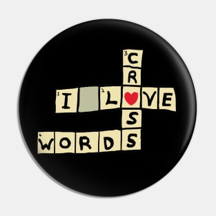 I Love Crosswords Pin