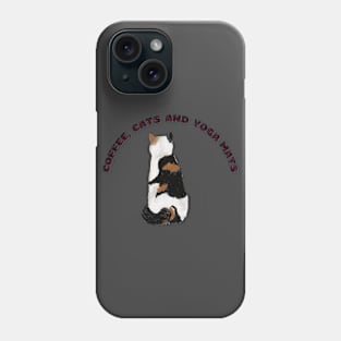 Coffee cats and yoga mats funny yoga and cat drawing Phone Case