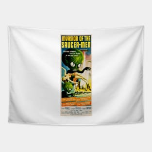 INVASION OF THE SAUCER MEN Retro Alien Sci Fi Vintage Movie Tapestry