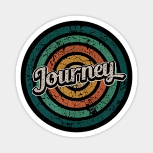 Journey // Retro Circle Crack Vintage Magnet