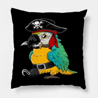 Feathered Buccaneer: Pirate Parrot Design Pillow