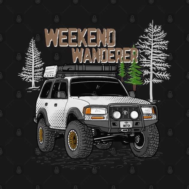 Toyota Land Cruiser Weekend Wanderer - White Toyota Land Cruiser for Outdoor Enthusiasts by 4x4 Sketch