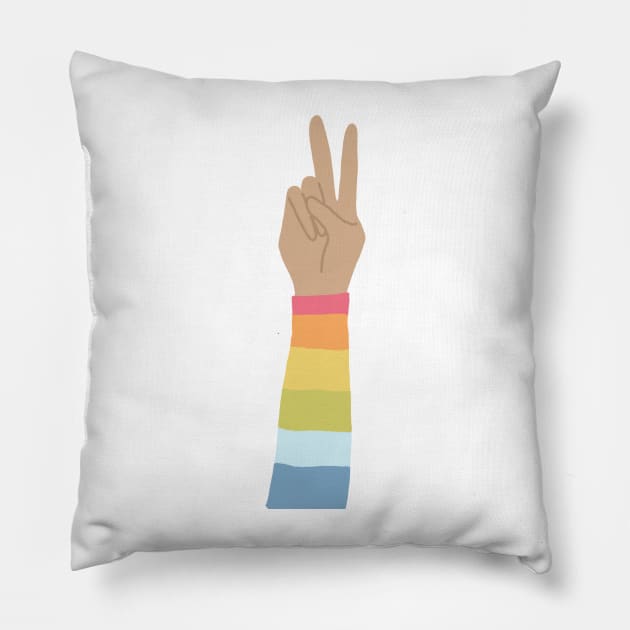 Rainbow Peace Love Wins Pillow by KathrinLegg