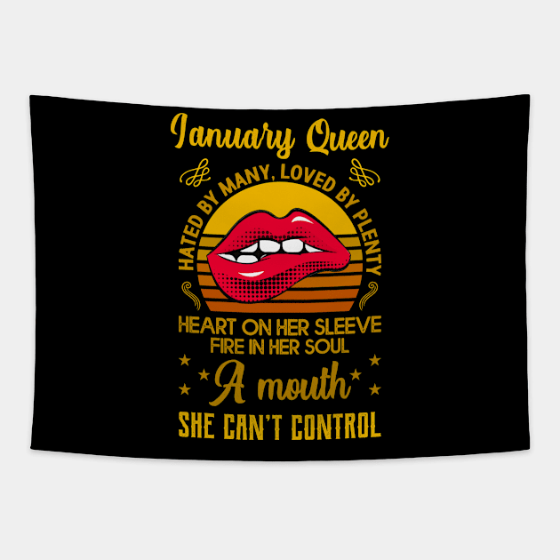 January Birthday Queen Tapestry by Dojaja