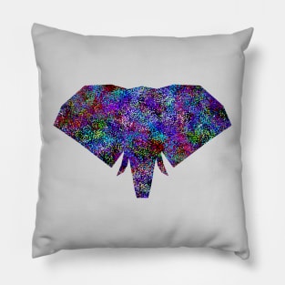 Glam Rainbow Metallic Elephant Pillow