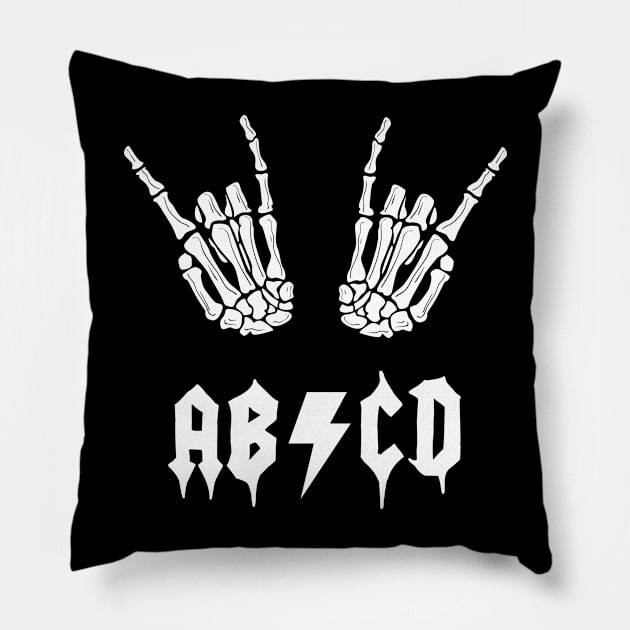 ABCD Rock & Roll Skeleton Pillow by Myartstor 