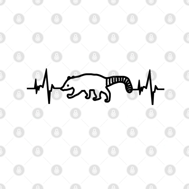 Coati heartbeat ECG proboscis wild animal motif by FindYourFavouriteDesign