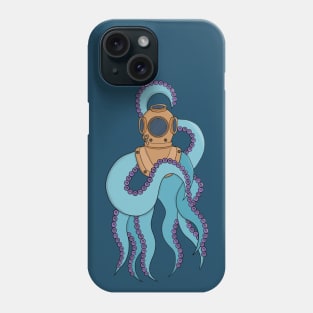 An octopus wearing a diving suit Phone Case