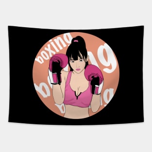 boxing girl Tapestry