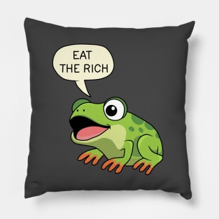 Eat The Rich - Frog Pillow