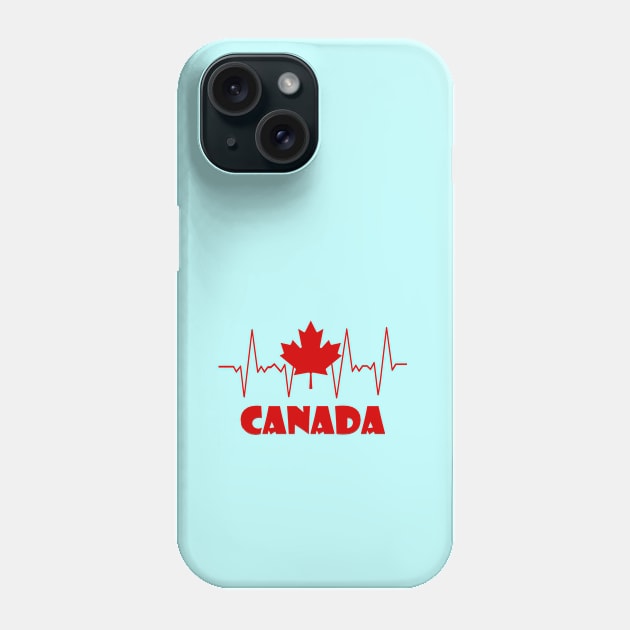 Canadian Maple Leaf Heartbeat II Phone Case by KJKlassiks