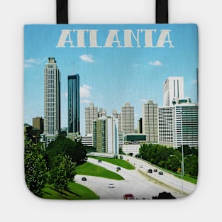 Cool photography of Atlanta Georgia skyline blue sky USA city break Tote