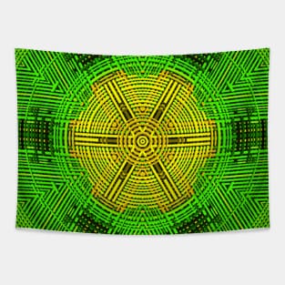 Weave Mandala Yellow and Green Tapestry