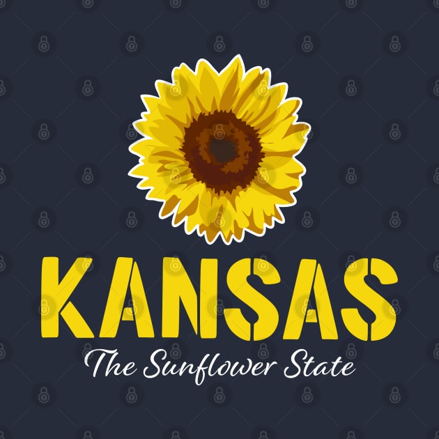 Kansas The Sunflower State Classic Yellow Stencil by TGKelly