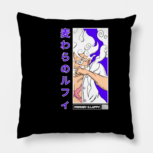 Luffy Gear 5 Pillow by melati streetwear