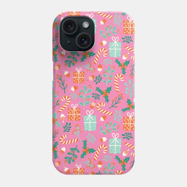 Christmas Holidays Pink Phone Case by Sandra Hutter Designs