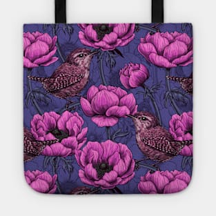 Wrens in the anemone garden Tote