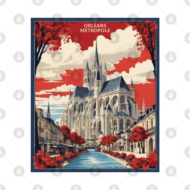 Orleans Metropole France Vintage Poster Tourism by TravelersGems