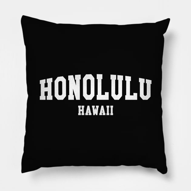Honolulu, Hawaii - HI Simple Typography Pillow by thepatriotshop