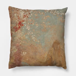 Figure Under a Blossoming Tree by Odilon Redon Pillow