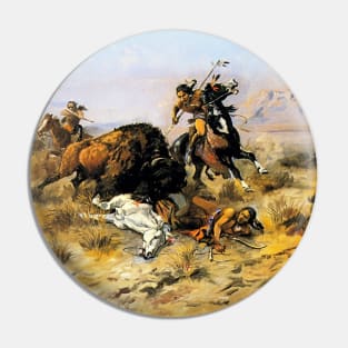 “Buffalo Hunt Downfall” by Charles Russell Pin