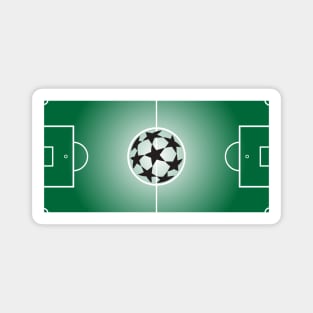 Football Field Soccer PItch Cartoon Art Style Drawing for Sports Fans Magnet