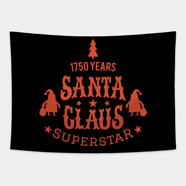 Santa Claus Superstar - Santa Claus College Style - Funny Christmas illustration Tapestry by Boogosh