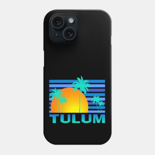 Tulum Mexico Palm Tree Sunset Tropical Vacation Phone Case