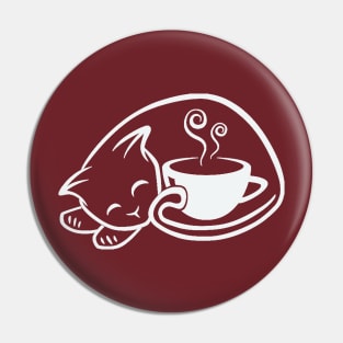 Cat and Coffee Pin