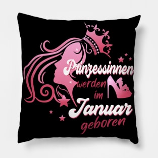 Prinzessin im Januar geboren Mädchen Geburtstag Pillow