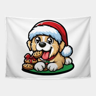 Puppy Christmas Cookies Tapestry