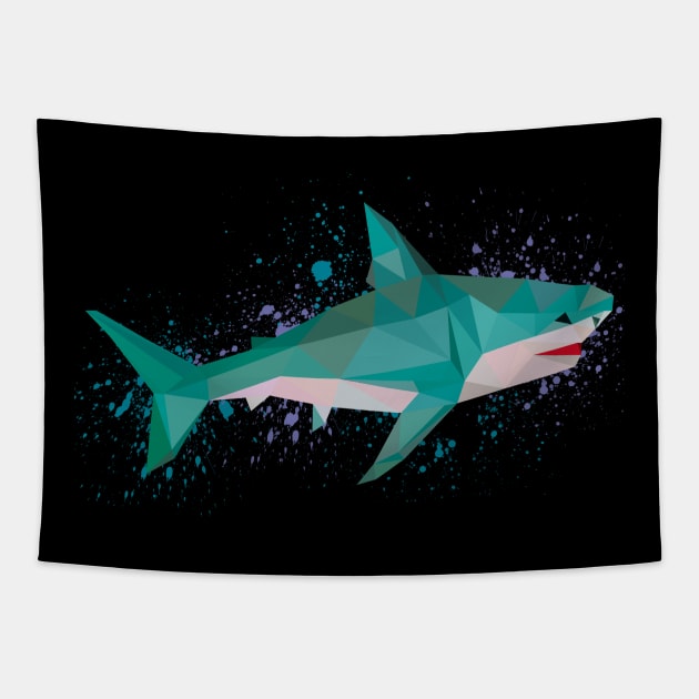 Geometric Design Shark Print Tapestry by KookyAngie