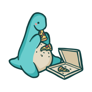 Cute dino with pizza, dinosaur T-Shirt